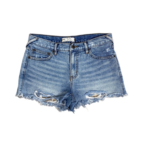Free People Distressed Jean Shorts - Picture 1 of 13
